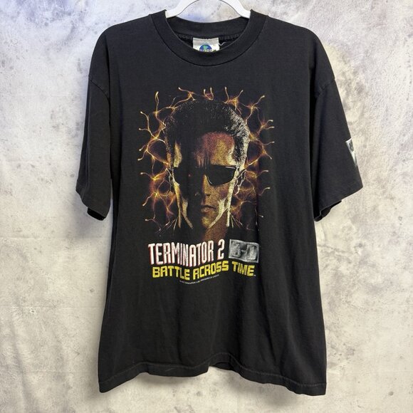 Vintage 90s Terminator 2 Single Stitch T Shirt XL 22x29 Universal Studios T2-3D